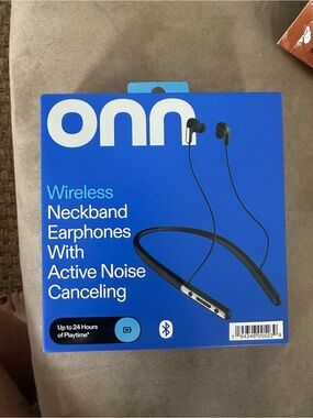 NEW On Running Wireless Neckband Earphones - Blue Box, Black Neckband